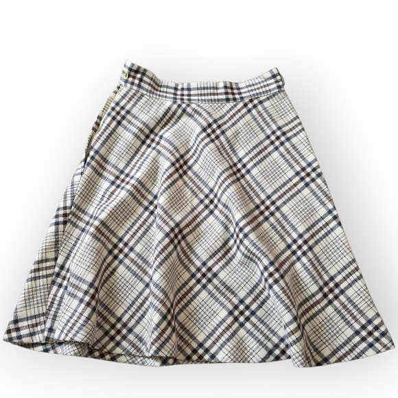 Vintage 50s/60s Patty Woodward A-line Plaid Wool Skirt, Size 7/8 - Picture 2 of 8